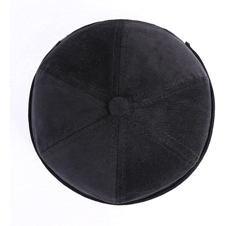 Men's Docker Cap / Skullcap Beanie - Brimless Rolled Cuff Style, Adjustable Fit, 100% Cotton - Khaki, Black, Green & More Colors