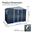 thumbnail image 3 of Waterproof Storage Shed 10FTx8FT, Metal Steel Outdoor Bike Storage with  Aluminum Alloy Frame,Waterproof Garden Tool House Shed for Backyard Lawn Patio, Grey, 3 of 7