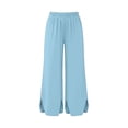 thumbnail image 5 of Pants for Women Wide Leg Casual Pants with Front Slits Minimalist Everyday Trousers Work and Leisure, 5 of 5