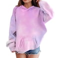 thumbnail image 4 of YunPes Girls Sweatshirt Winter Tie Dye Retro Print Sweatshirt Long Sleeve Comfortable Cute Sweatshirt Zip up Hoodie, 4 of 7