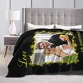thumbnail image 4 of Custom Blanket Personalized Photos Text Collage Customized Picture Throws Blankets for Adults Kids Family Birthday, 1 Photo, 30x40 Inches, 4 of 6