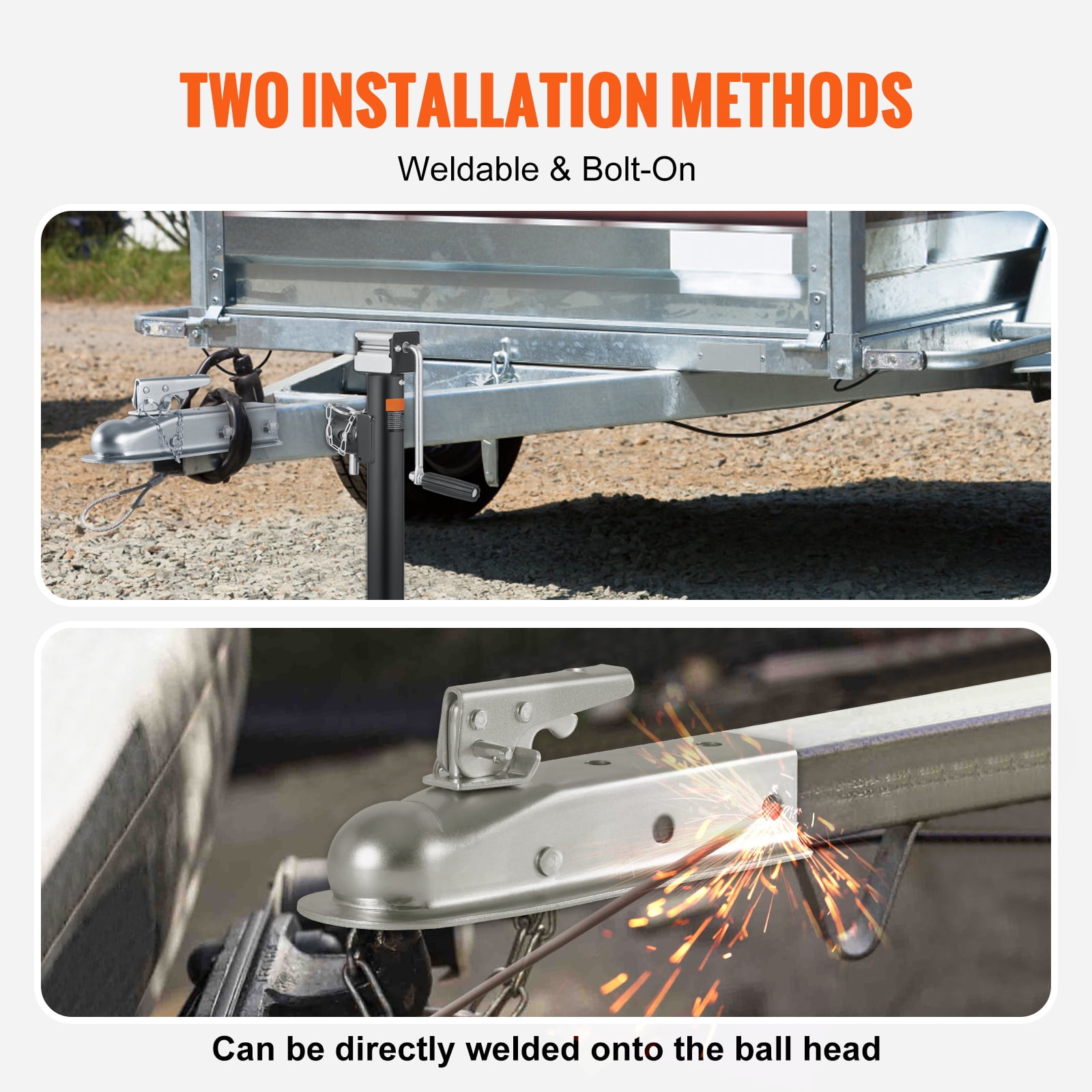 KFFKFF Straight Trailer Connector, Compatible with 2" Hitch Ball, 2" Channel Width, 3500 lbs Load Capacity, Durable Trailer Hitch Coupler for Towing Sedans,SUVs, with a Zinc-Coated Exterior