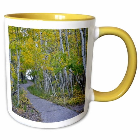 3drose, California, June Lake. Aspens in Fall Color, 11oz Two-tone Yellow Mug