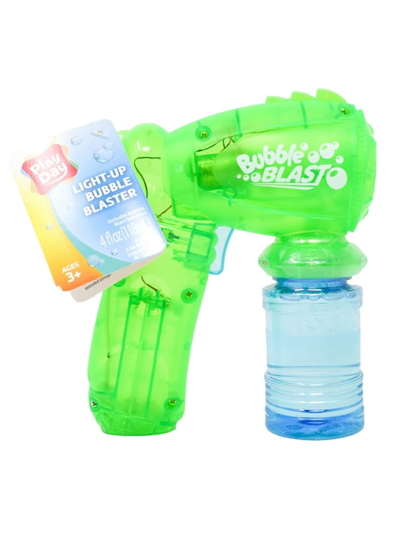 Play Day Light Up Bubble Blaster, Green, Children Ages 3+