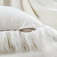 thumbnail image 3 of Home Soft Things Mongolian Faux-fur Pillow Covers Luxury Fluffy Throw Pillow Case Decorative Fuzzy Cushion Cover, No Pillow Insert, Set of 2 - Antique White - 14" x 26" LUMBAR, 3 of 5