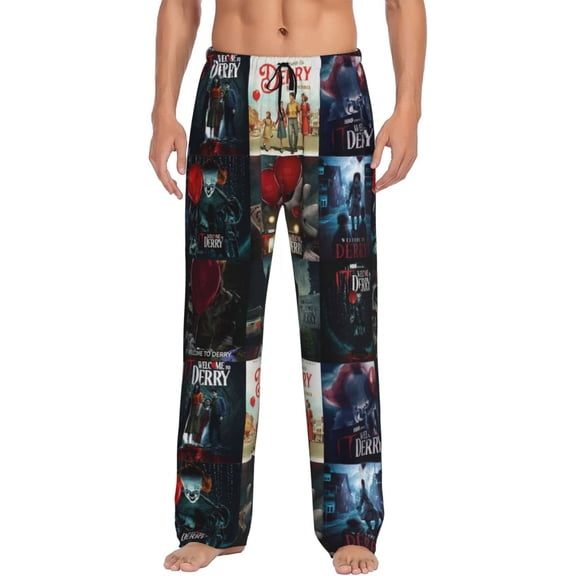 Pennywise Welcome To Derry Men's Pajama Long Pants Sleeping Pants Home Sleepwear Soft Pjs Pants
