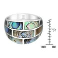 thumbnail image 4 of Modern Brick Blocks Abalone Sterling Silver Ring for Female Anniversary Size-9, 4 of 5