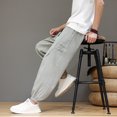 thumbnail image 6 of M-5X Plus Size Mens Big & Tall Pants with Pockets Casual Lightweight Drawstring Elastic Waist Solid Tapered Leg Loungewear Athletic Pant, 6 of 8