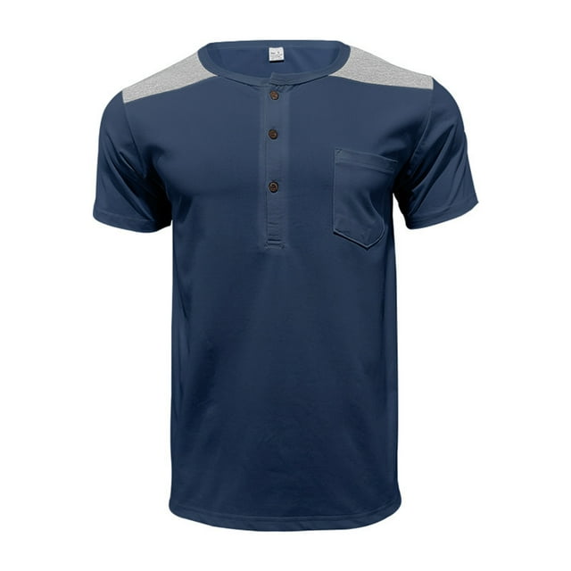 pstuiky camisetas de hombre, Camisa informal de manga corta con cuello vuelto y cremallera de color liso para hombre camisas casuales para hombre xxl