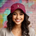thumbnail image 3 of Dalix Pina Colada Embroidered Cap Cotton Baseball Cute Cool Dad Hat Womens in Maroon, 3 of 5