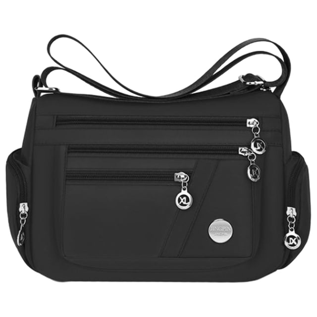 Bolso de hombro de nailon impermeable con diseño elegante y múltiples bolsillos para artículos esenciales de uso diario para mujer