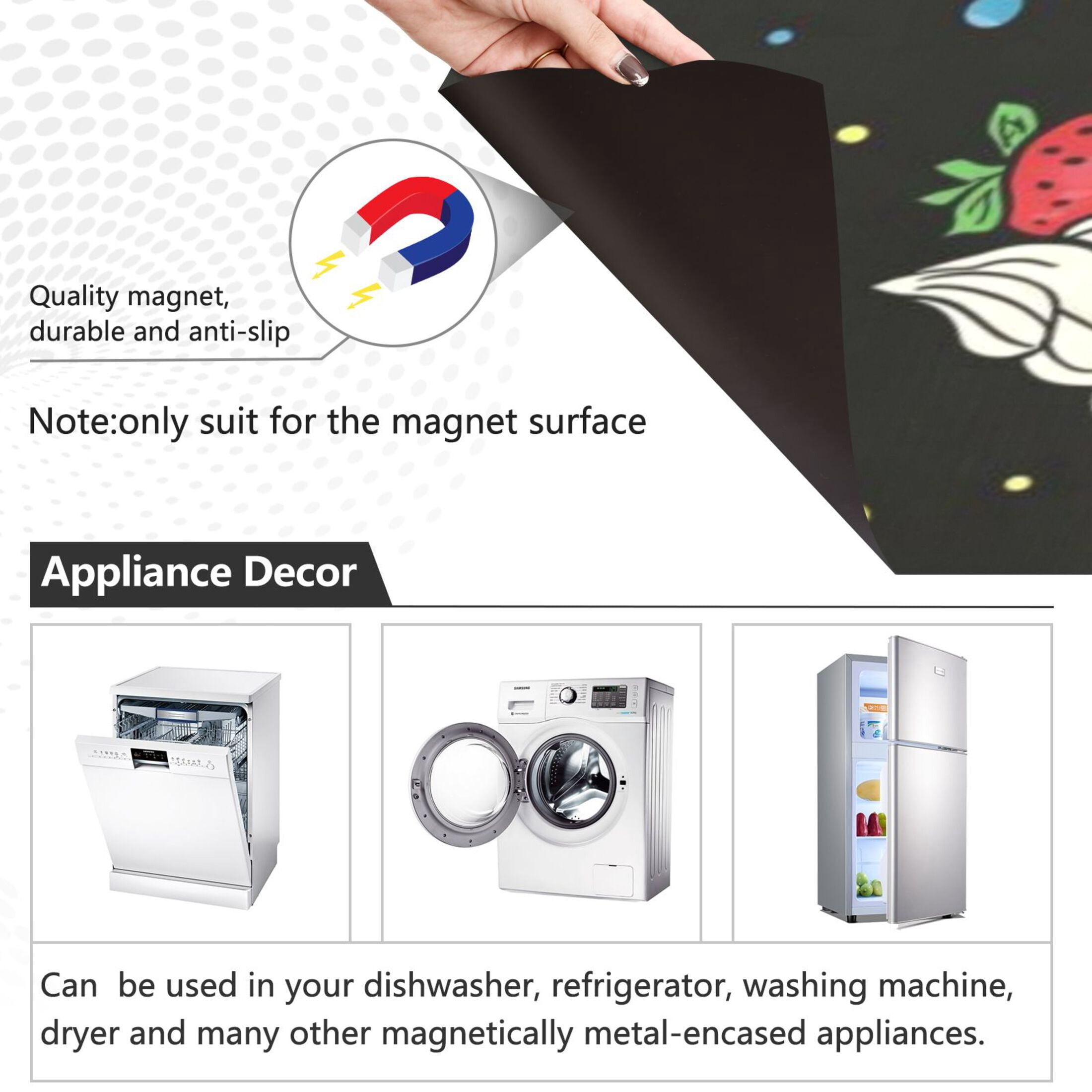 Dishwasher Magnetic Sticker 23x26 Inch Refrigerator Magnetic Sticker Washing Machine Magnetic Sticker Kitchen Panel Magnetic Sticker Home Decor Pink Cream Cake