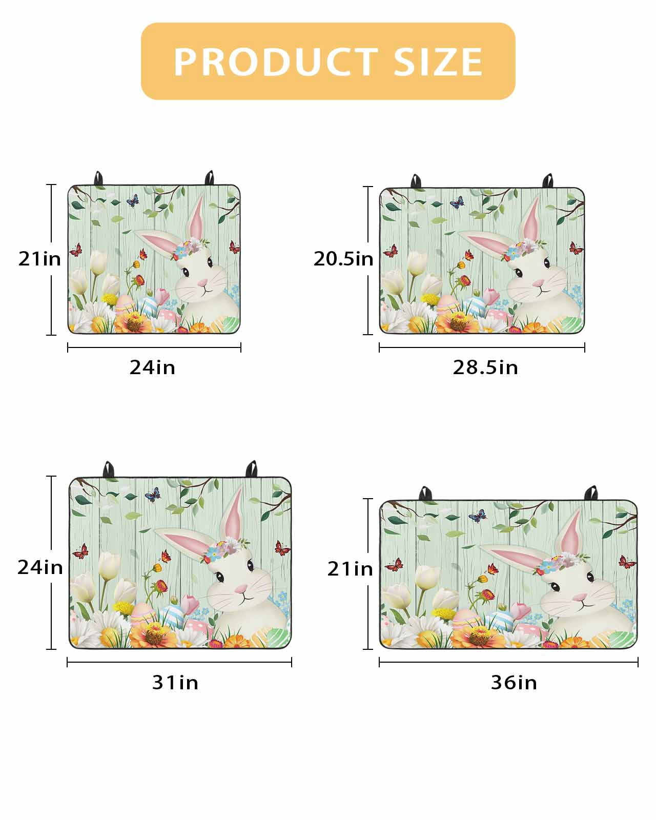 Large Induction Cooktop Protector Mat Easter Stove Top Covers for Electric Stove, Spring Watercolor Bunny Eggs Tulip Wooden Grain Teal Decorative Stove Burner Cover Mats, Glass Top Stove Cover