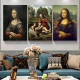 thumbnail image 3 of Mona Lisa Canvas Wall Art Decor, 3 Pieces 12x16 Inch Da Vinci Oil Painting Artwork Reproduction Picture Prints Gallery Wrapped Triptych Room Decoration Ready to Hang, 3 of 6