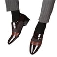 thumbnail image 5 of RuiJiao Men's Formal Leather Shoes Breathable Mesh Business Oxfords with Buckle Detail Comfortable Low Heel Dress Shoes, 5 of 9