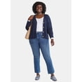 thumbnail image 2 of Time and Tru Women's and Women's Plus Cable Knit Cardigan Sweater, Lightweight, Sizes XS-4X, 2 of 5