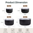 thumbnail image 4 of Vesteel Serving Bowls with Lids Set of 4, Ribbed Ceramic Mixing Bowls, Nesting Bowls for Food Storage Prep Salad, 10 / 20 / 35 / 60 OZ, Microwave & Dishwasher Safe, Matte Black, 4 of 8