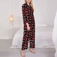 thumbnail image 3 of Balery Heart Conjunto de Pijama con Estampado para Mujer, Conjunto de Dos Piezas con Manga Larga, Ropa de Dormir Suave con Bolsillos, Pijamas Cómodos-Small, 3 of 7