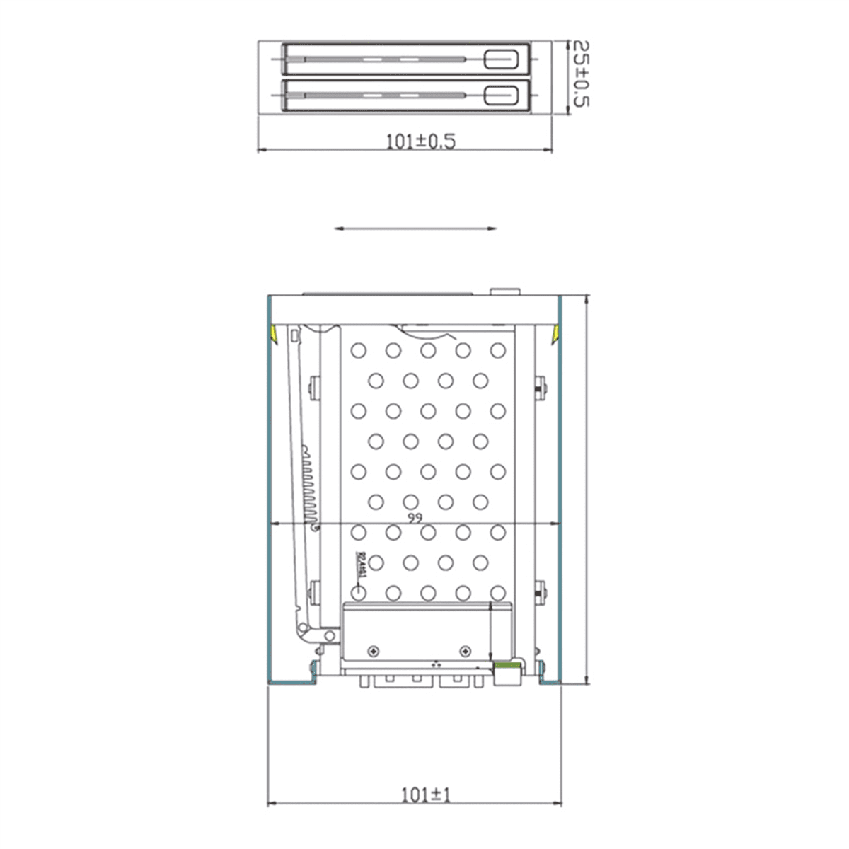 2pcs 2.5 Inch Floppy Disk Drive Tray 2-Bay Disk Drive for HDD/SSD Hard Disk Enclosure Extraction Box,2 x Optical Drive Tray 4 x data cable 4 cable 8 x screw,Black & Silver