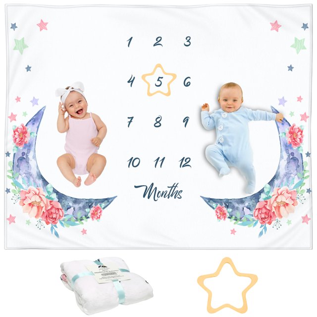 Manta Milestone KEMINA BLANKETS, doble forro polar suave, 125 x 100 cm