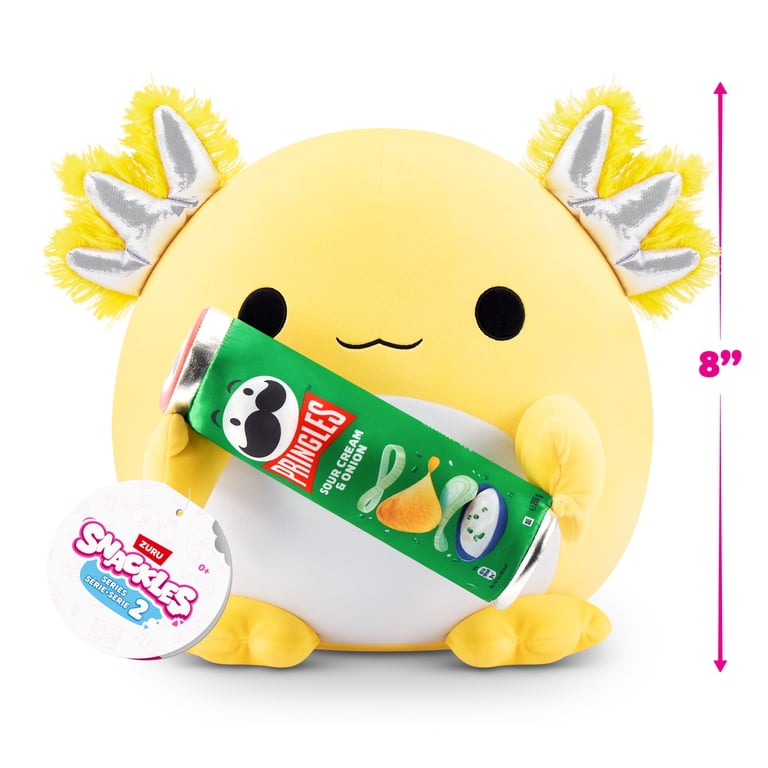 SNACKLES, Plush Toy, 8 inch Snackle Leon the Axolotl, Soft