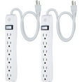 thumbnail image 6 of GE 6 Outlet Power Strip 2 Pack, 1'6" Cord, White, 14833, 6 of 8