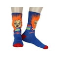 thumbnail image 6 of Child's Play Chucky Doll Fuzzy Hair Good Guys Costume Character Design Men's Crew Socks, 6 of 7
