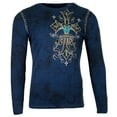 thumbnail image 2 of Xtreme Couture by AFFLICTION Men's THERMAL T-Shirt BRONZE ARMS CROSS Biker, 2 of 6