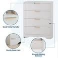 thumbnail image 3 of Danolapsi 4 Drawer Fluted Dresser for Bedroom, 38.6" Tall Modern Dresser with Gold Metal Handles, Wide Chest of Drawers for Living Room, Hallway, Closet, 3 of 8