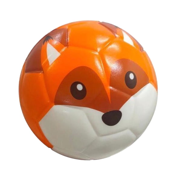 Bewildely Mini balón de fútbol diseñado para niños pequeños y niños Modelo animal Patrones animales Fútbol de PU Juguetes Zorro 15CM