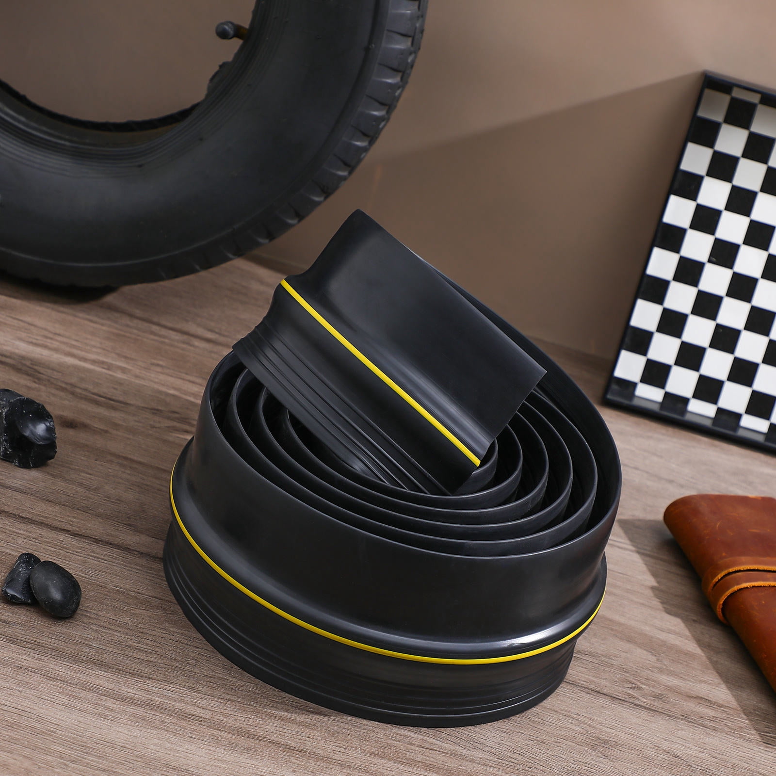 PTOOTP Black Rubber Garage Door Weather Seal Strip for Enhanced Security, Noise Reduction, and Improved Energy Efficiency
