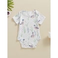 thumbnail image 2 of Bagilaanoe Newborn Baby Girl Summer Rompers Floral Print Short Sleeve Bodysuits 3M 6M 12M 18M Infant Casual One Piece Short Jumpsuit, 2 of 8