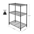 thumbnail image 4 of 3-Tier Adjustable Shelving Unit, Metal Wire Rack with Leveling Feet, Standing Storage Shelf for Laundry, Bathroom, Kitchen, Pantry, Closet, (14"D x 23.5"W x 33.5"H, Black), 4 of 8