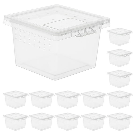 Luxshiny Set of 20 Clear Reptile Breeding Containers with Ventilation for Home Use