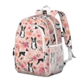 thumbnail image 2 of Boston Terrier Dog and Flower Florals Backpack for School,Cute School Bag,Schoolbag with Adjustable Shoulder Straps & Padded Back,15"x11.42"x5.5", 2 of 5