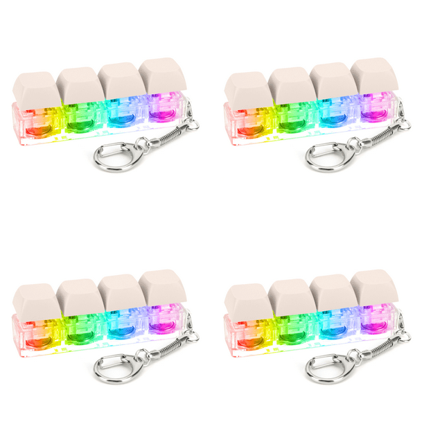 Teclado Fidget Llavero 4 Teclas Descompresión Con LED (luz) Amarillo