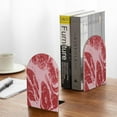 thumbnail image 5 of Naloa Striped Meat 2 Pcs Bookend Large Capacity Office Book Ends for Home Office Library School Study Decoration, 5 of 8