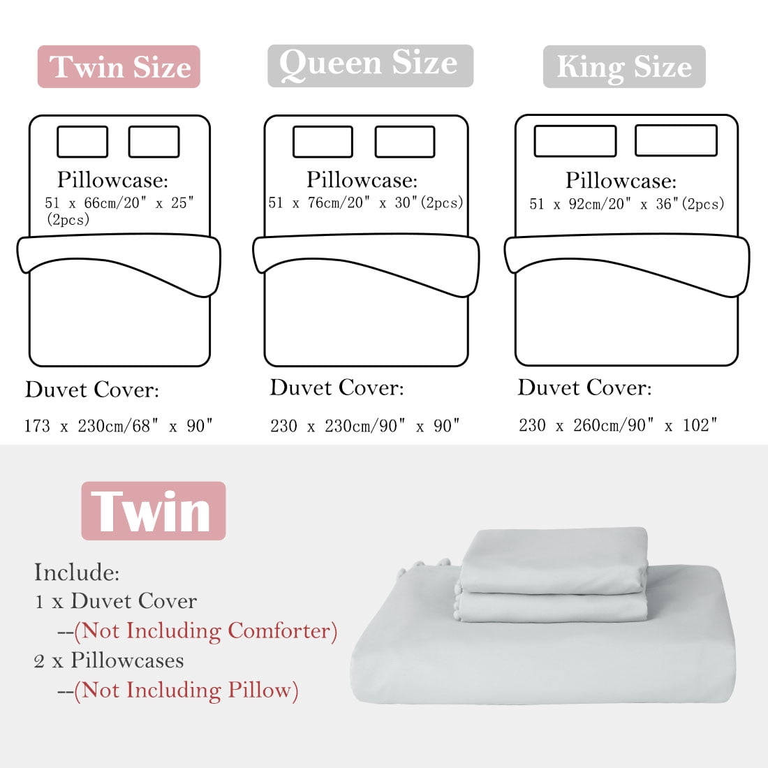 Unique Bargains 3 Pieces Pompoms Duvet Cover Bedding Set Queen Gray