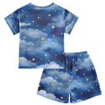 thumbnail image 2 of Watercolor Stars Pattern Summer Pajama Set Soft Cotton Short Sleeve Sleepwear 2PCS Pajama Sets Breathable Lounge Set Size 6Y, 2 of 7