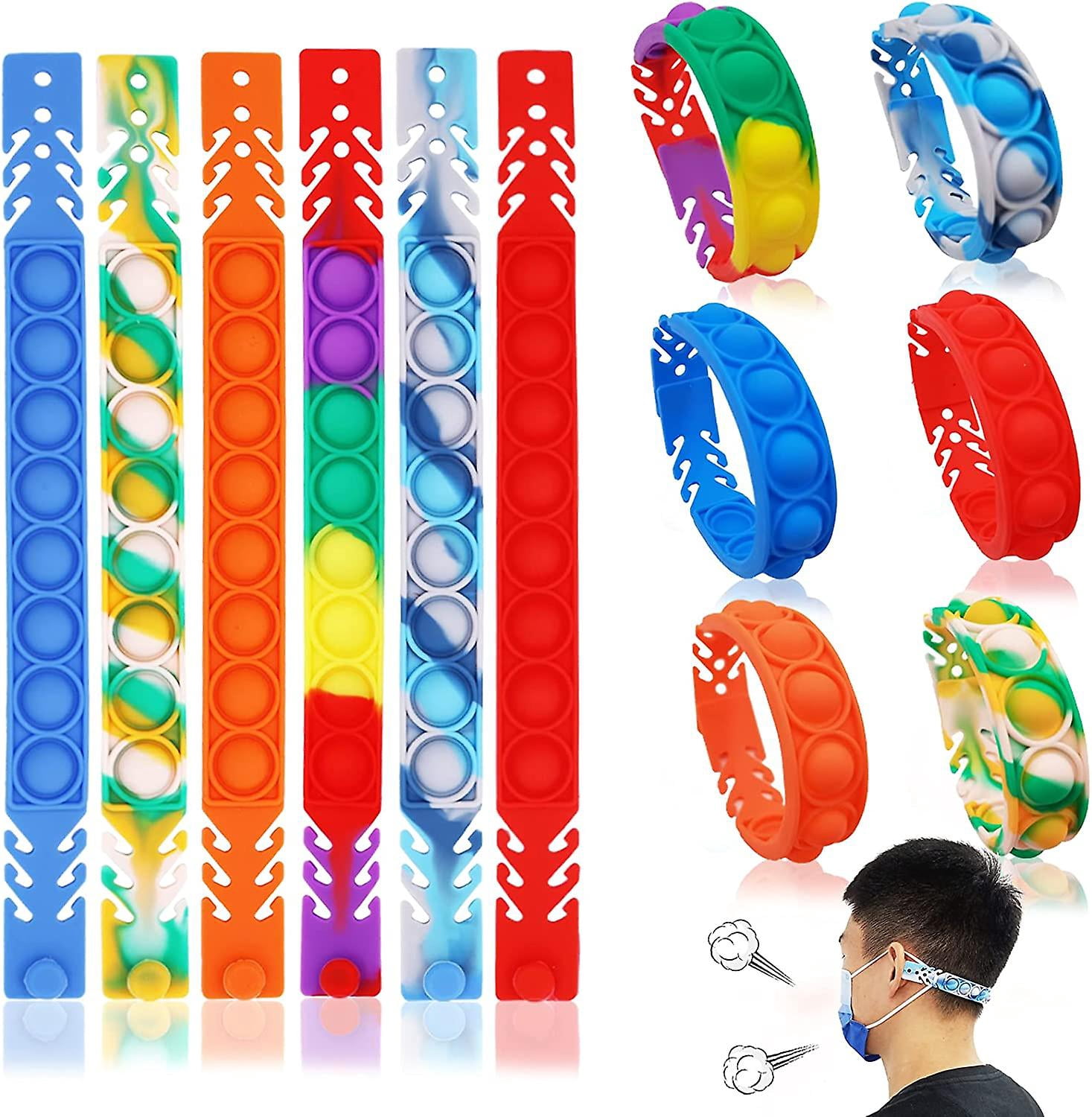 10 Pulseras Pop It Sensoriales Fidget Toy Antiestres Juguete Variado | Cuotas sin interés