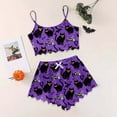 thumbnail image 2 of Hpapadks Halloween Women Pajama Sets 2 Piece Sexy Cute Graphic Tank Tops and Shorts Sleepwear Womens Pjs Sets Purple, 2 of 5