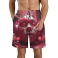 thumbnail image 1 of Balery Surreal Pink Headphones Traje de Baño Estilo Hawaiano para Hombre, Shorts de Secado Rápido con Bolsillos-3X-Large, 1 of 6