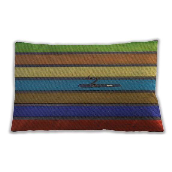 Ahgly Company Outdoor Rectangular Patterned Lumbar Throw Pillow, 13 inch by 19 inch