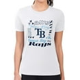 thumbnail image 4 of Women's G-III 4Her by Carl Banks White Tampa Bay Rays Super-Slim Fit Lightweight Collage Team Graphic Crew Neck T-Shirt, 4 of 5