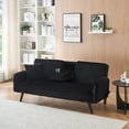 thumbnail image 7 of EBQOSK Minimalist Style, Straight-Line Corduroy Sofa Suitable for Sitting and Lying In The Living Room and Bedroom Black, 7 of 7