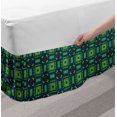 thumbnail image 2 of Abstract Bed Skirt, Tribal Geometric Pattern with Triangle Rhombus and Circular Shapes Art, Elastic Bedskirt Dust Ruffle Wrap Around for Bedding Decor, 4 Sizes, Green and Petrol Blue, by Ambesonne, 2 of 2