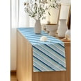thumbnail image 5 of Table Runner 108 Inches Long for Kitchen Dining, Geometric Abstract, Dresser Scarf Farmhouse, Dining Table Decorations for Wedding/Parties, Ombre Blue Minimalistic Stripes 13 x 108 In, 5 of 9