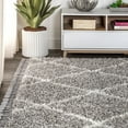 thumbnail image 5 of JONATHAN Y MERCER SHAG Mercer Shag Plush Tassel Moroccan Geometric Trellis Gray/Cream 3 ft. x 5 ft. Area Rug (MCR104C-3), 5 of 8