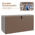 thumbnail image 5 of Kicctian 73 Gallon Outdoor Storage Box, Lockable Deck Organizer for Patio Cushions, Tools and Pool Gear,Brown, 5 of 6