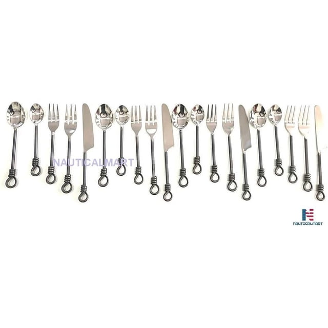 Ensemble de Coutellerie en Acier Inoxydable Twist and Shout Service pour Persan (Ensemble de 4)